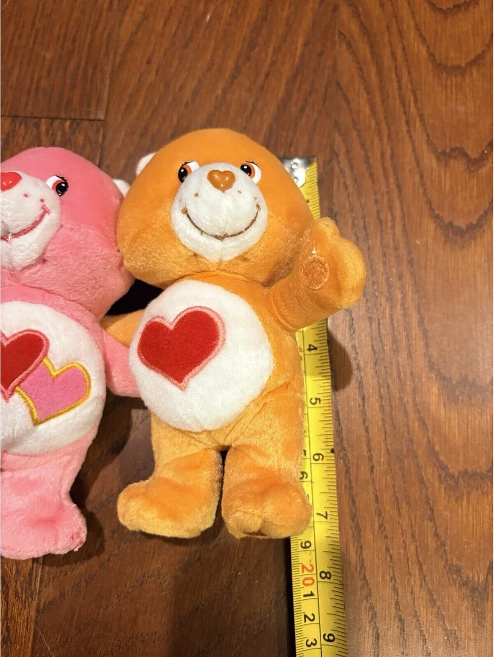 2002 Care Bears 20th Anniversary Tender Heart & Love A Lot Cuddle Pair Plush Toy